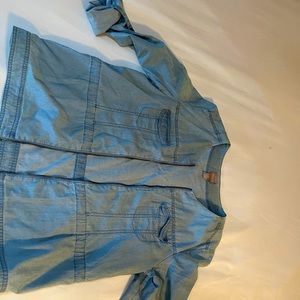 Chico’s, size missy 1 (equivalent to size 8/M in women’s), denim/chambray top